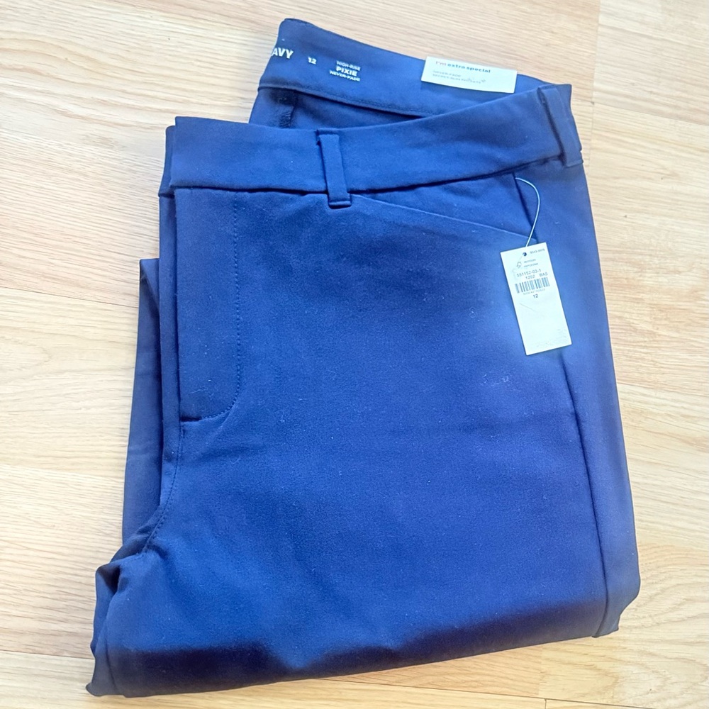 Old Navy Women's Navy Blue Trousers high rise pixie skinny